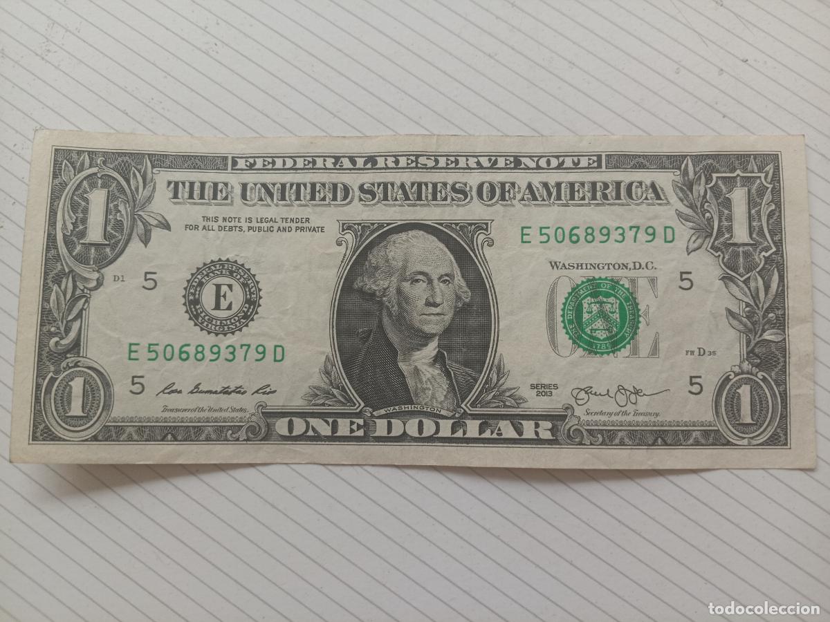 Billetes extranjeros: Estados Unidos USA. 1 dollar 2013
