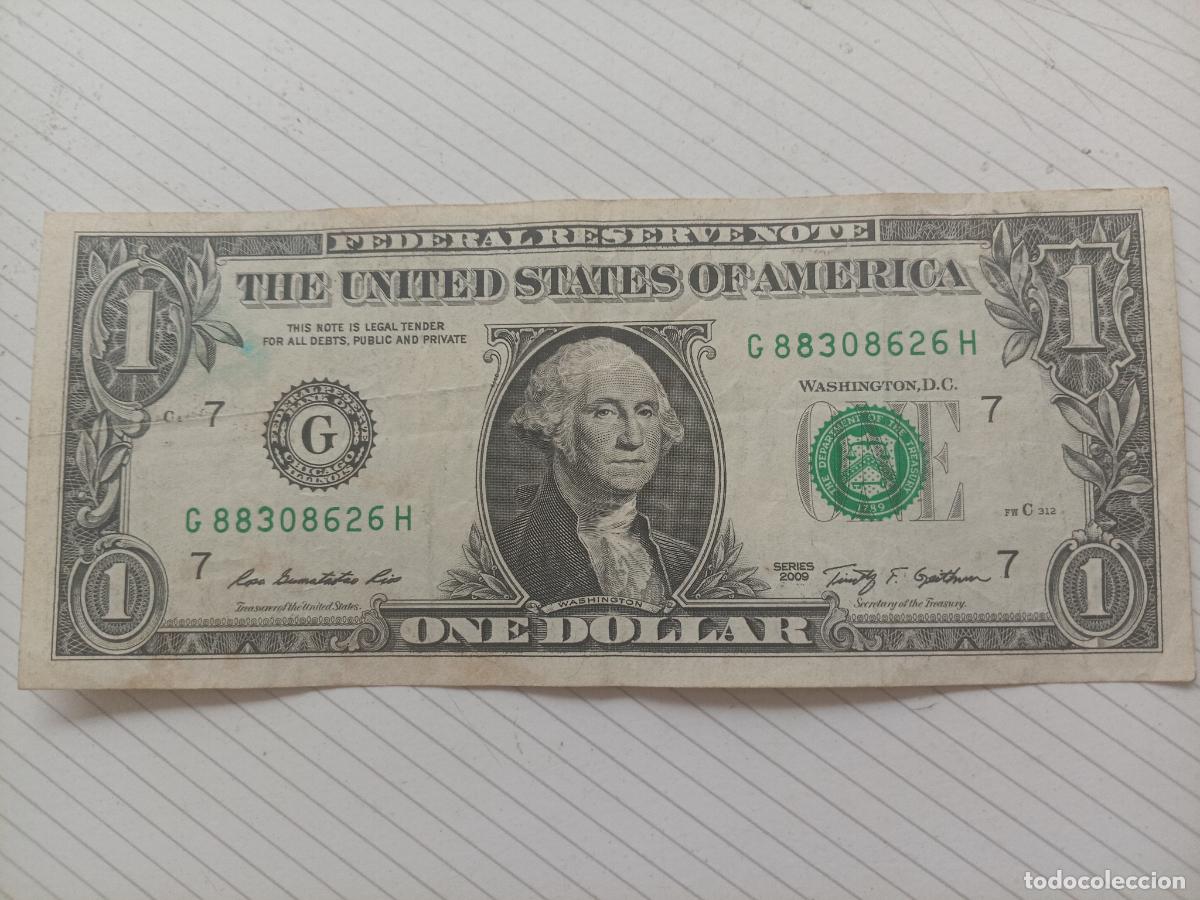 Billetes extranjeros: Estados Unidos USA. 1 dollar 2009