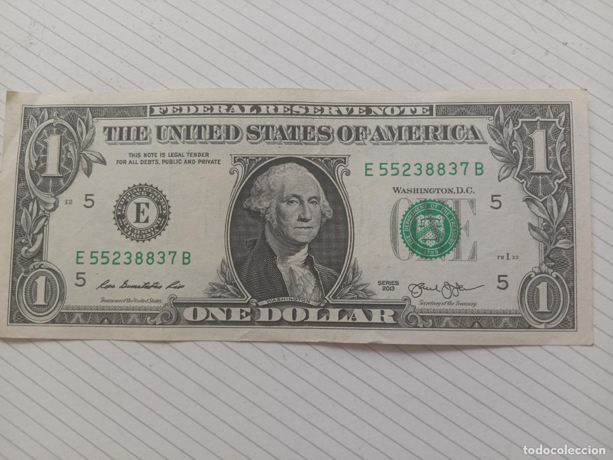Billetes extranjeros: Estados Unidos USA. 1 dollar 2013
