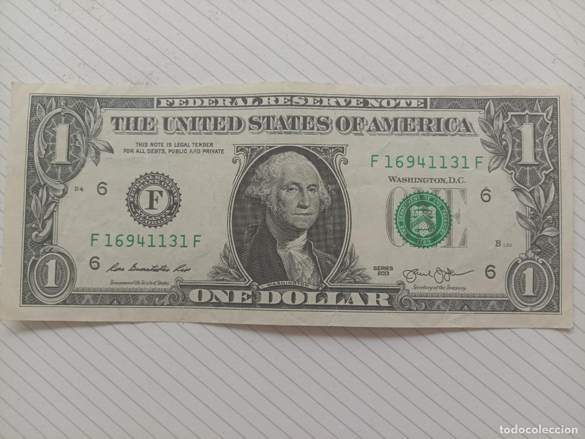 Billetes extranjeros: Estados Unidos USA. 1 dollar 2013