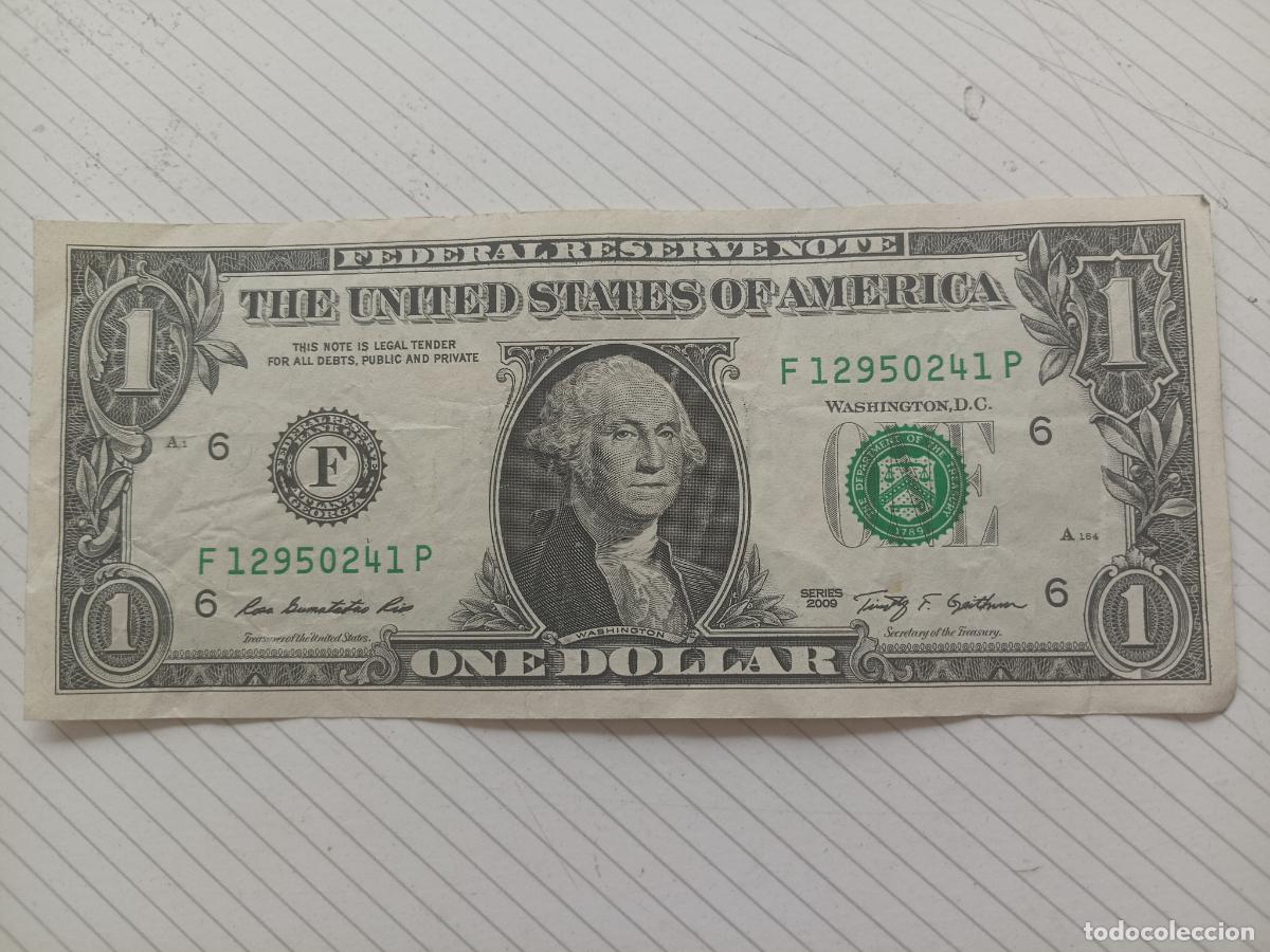 Billetes extranjeros: Estados Unidos USA. 1 dollar 2009