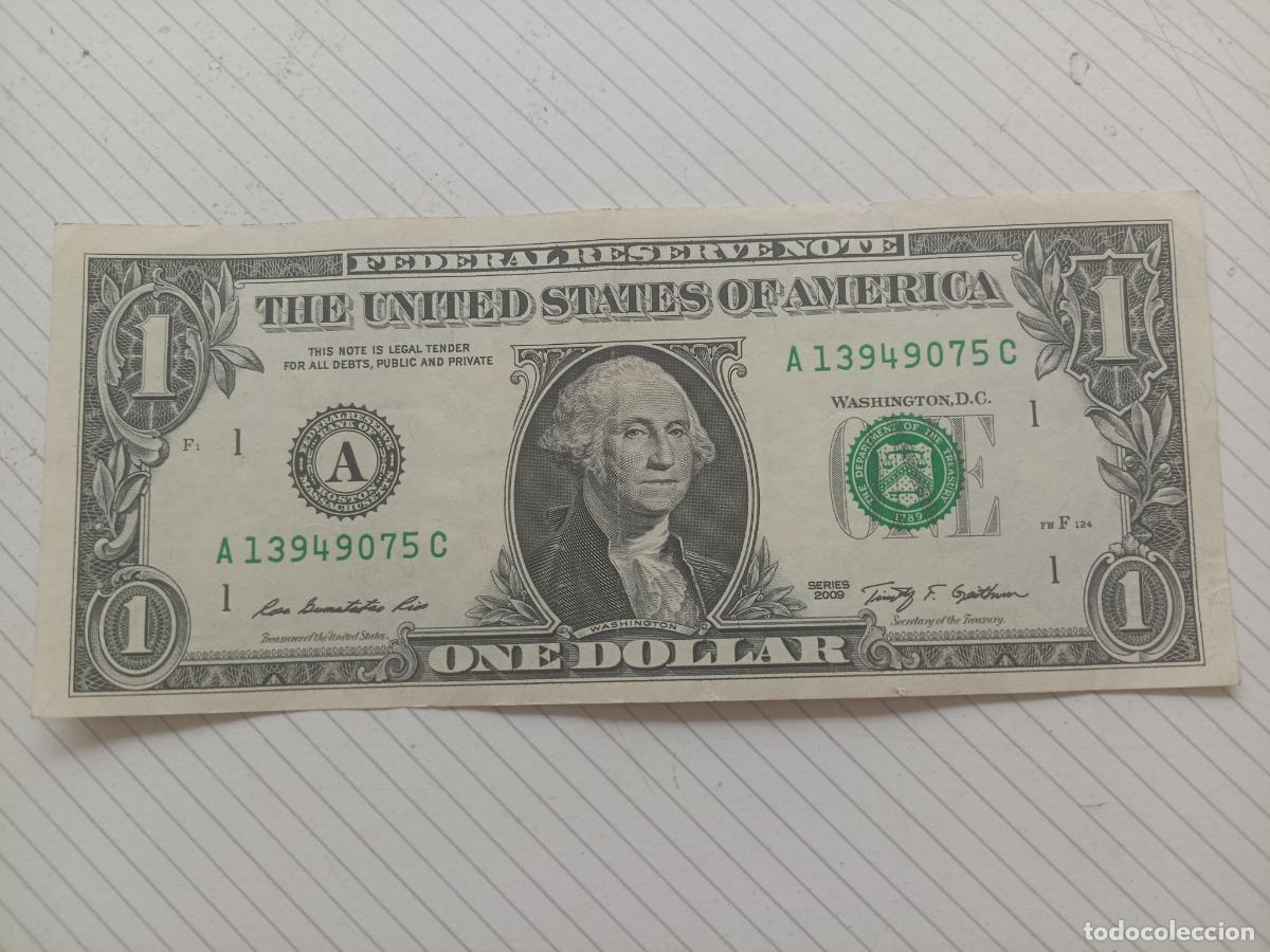 Billetes extranjeros: Estados Unidos USA. 1 dollar 2009