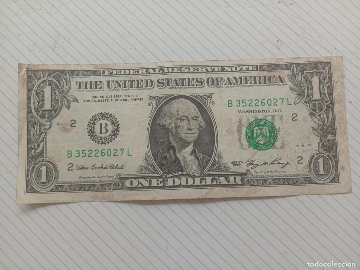 Billetes extranjeros: Estados Unidos USA. 1 dollar 2006