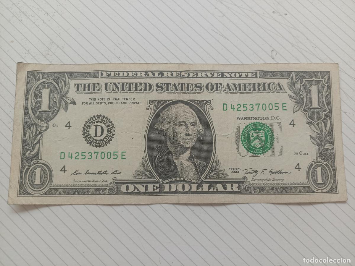 Billetes extranjeros: Estados Unidos USA. 1 dollar 2009