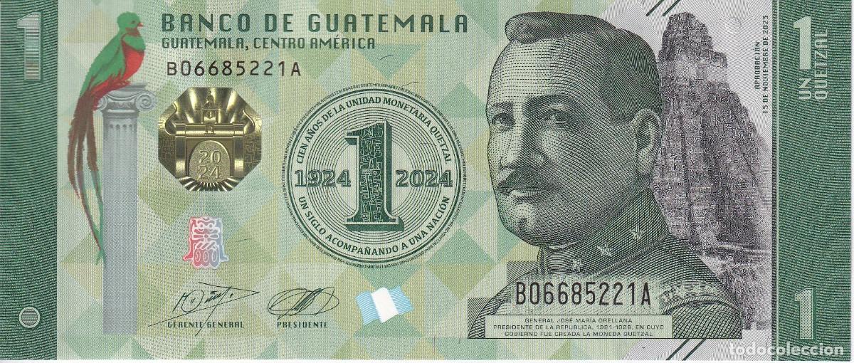 Billetes extranjeros: BILLETE DE GUATEMALA DE 1 QUETZAL DEL 15 DE NOVIEMBRE DEL 2023 SIN CIRCULAR (SC)