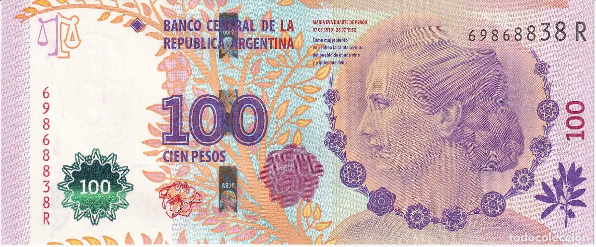 Billetes extranjeros: BILLETE DE ARGENTINA DE 100 PESOS DEL A&Ntilde;O 2012 SERIE R SIN CIRCULAR (SC) EVA PERON