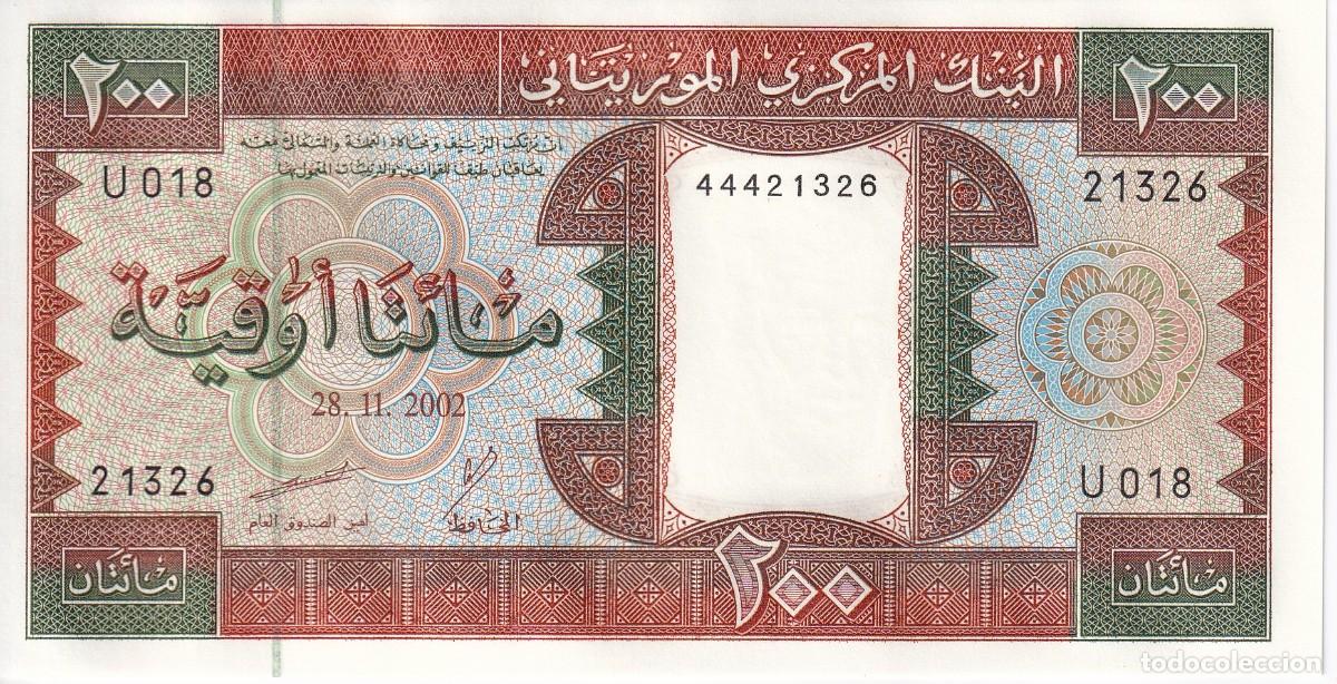 Banconote internazionali: BILLETE DE MAURITANIA DE 200 OUGUIYA DEL A&Ntilde;O 2002 SIN CIRCULAR (SC)