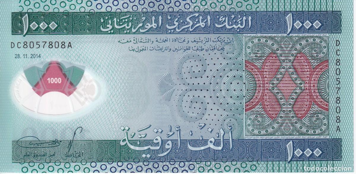 Billetes extranjeros: BILLETE DE MAURITANIA DE 1000 OUGUIYA DEL A&Ntilde;O 2014 SIN CIRCULAR (UNC) POLYMERO