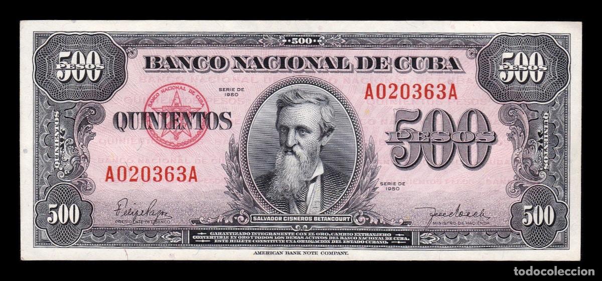 Billetes extranjeros: Cuba 500 Pesos Salvador Cisneros Betancourt Pick 83 Ebc Xf