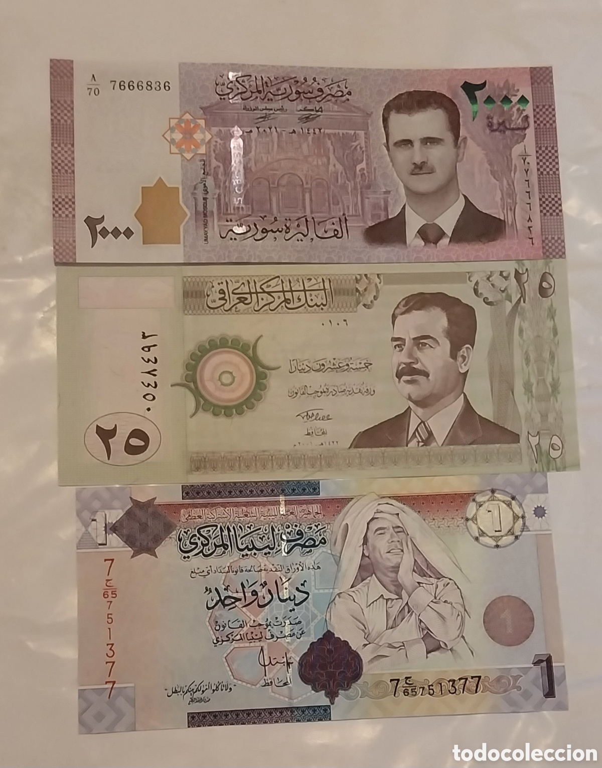 Billetes extranjeros: 3 billetes de 3 dictadores original % lee descripci&oacute;n