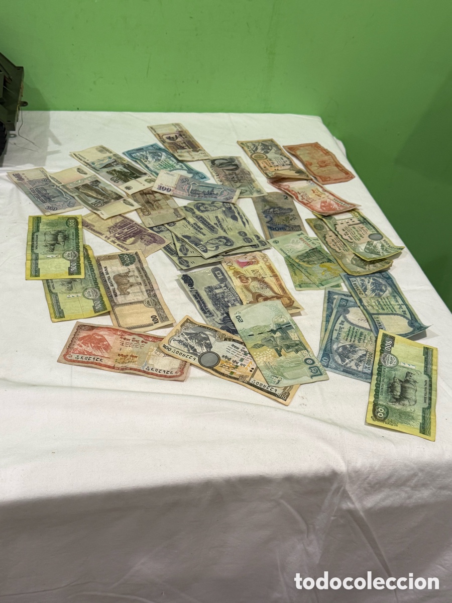 Billetes extranjeros: Lote 38 billetes antiguos internacionales originales colecci&oacute;n numism&aacute;tica