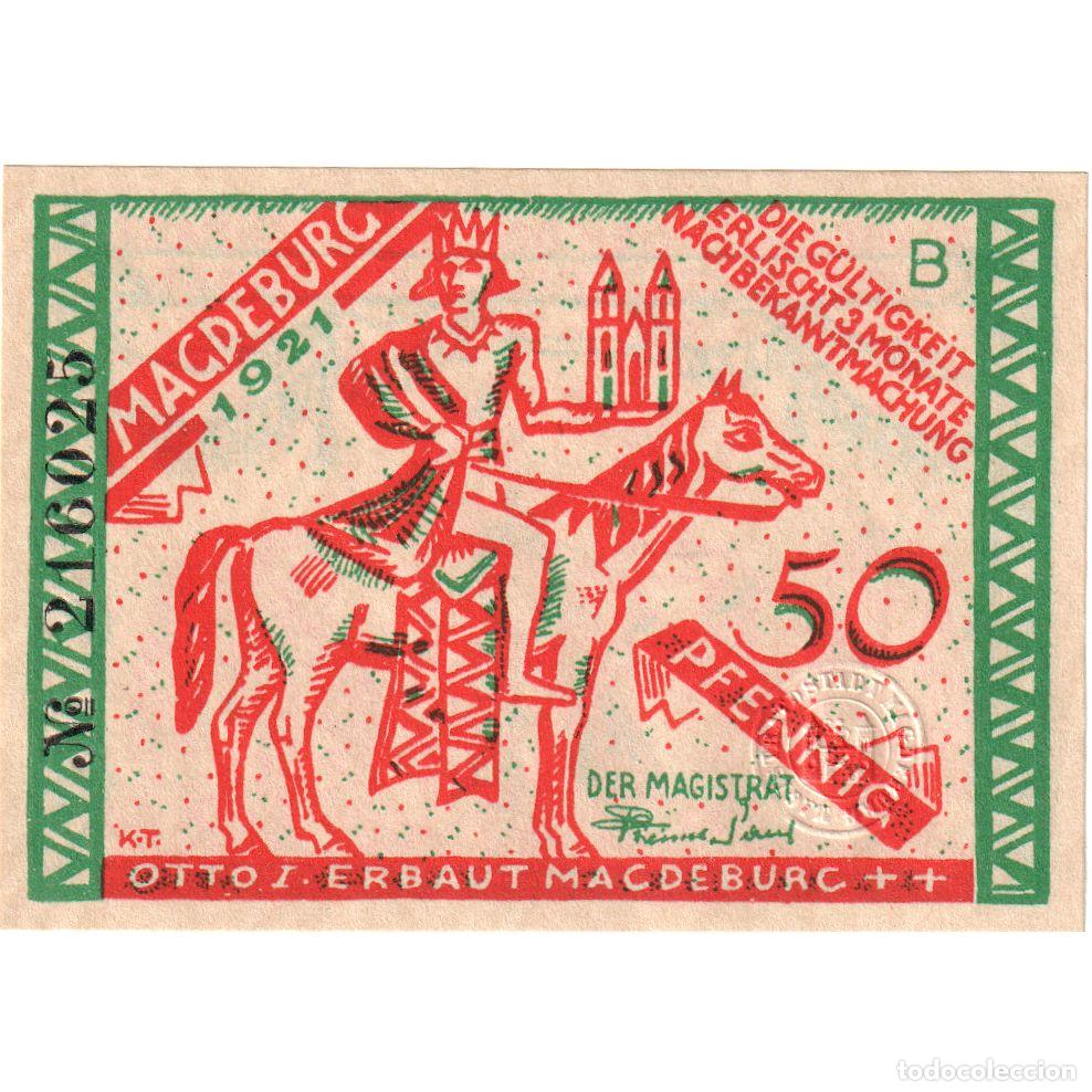Billetes extranjeros: [#1240423] Alemania, Magdeburg Stadt, 50 Pfennig, personnage, 1921, UNC, Mehl:857.1