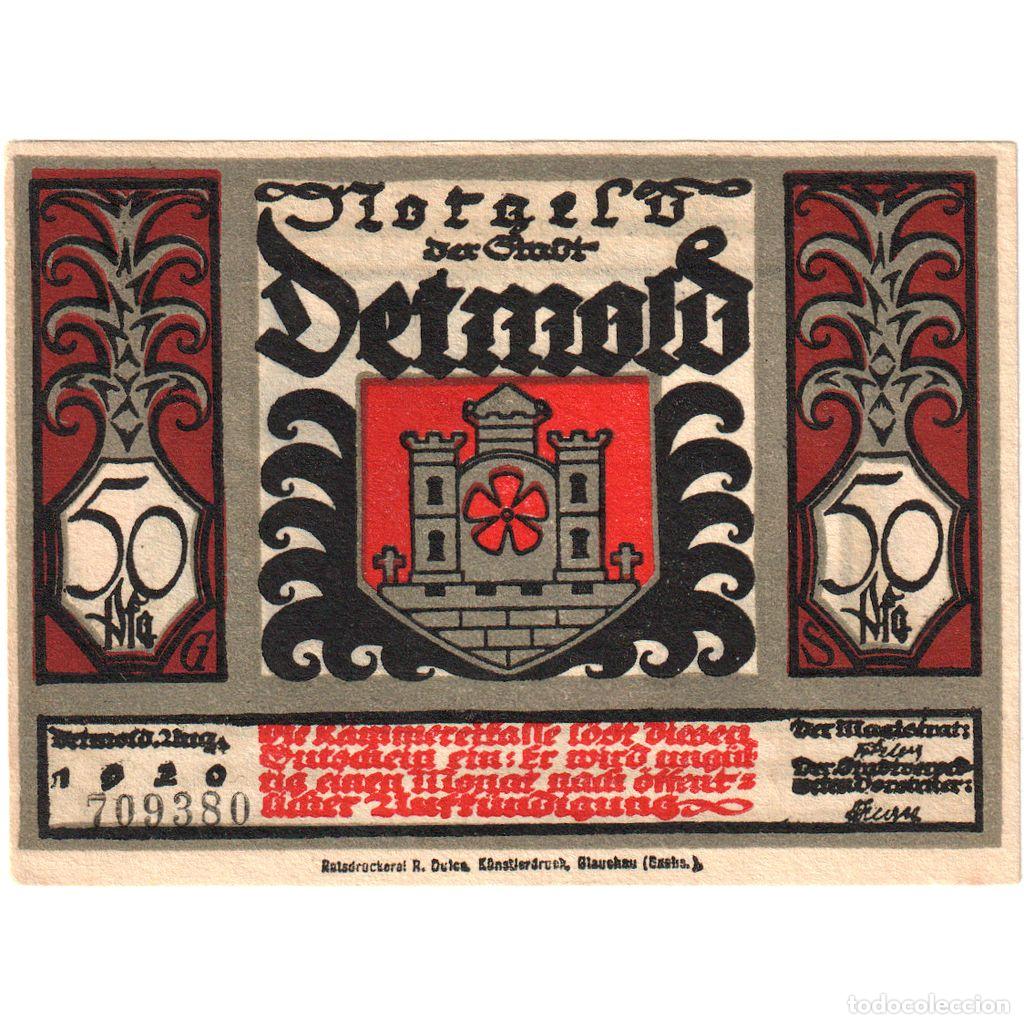 Billetes extranjeros: [#290171] Alemania, Detmold, 50 Pfennig, SC