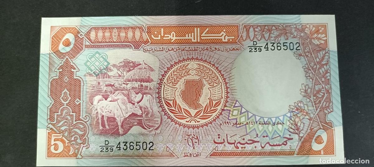 Billetes extranjeros: SUDAN 5 POUNDS 1991 S/C P=45