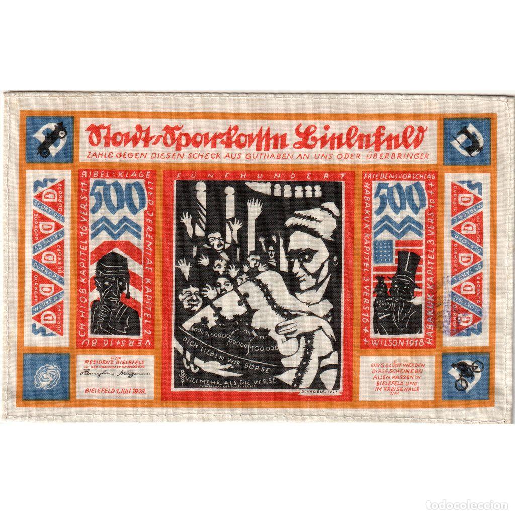 Billetes extranjeros: [#288847] Alemania, Bielefeld, 500 Mark, 1923-07-01, SC, Lino, Grabowski:74a