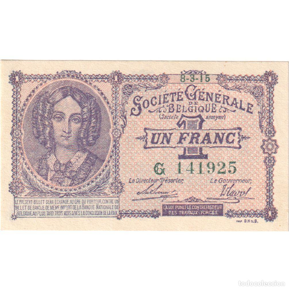 Billetes extranjeros: [#336754] B&eacute;lgica, 1 Franc, 1915-03-16, SC+