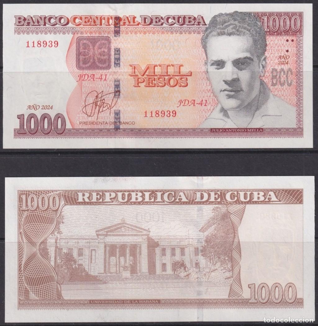 Billetes extranjeros: 2024-BK-6 CUBA UNC 2024 1000$ JULIO ANTONIO MELLA. SERIE DE TRES LETRAS. JDA.