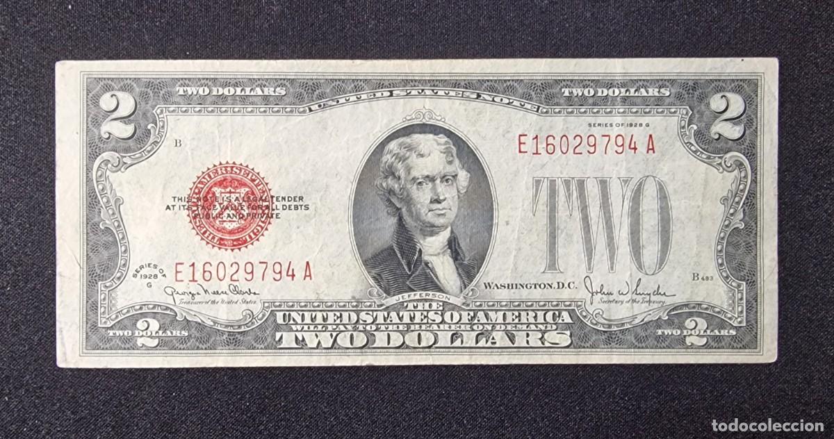 Billetes extranjeros: ESTADOS UNIDOS USA MUY RARO SELLO ROJO | SOLO ACEPTO PAYPAL| BILLETE $ 2 DOLARES 1928 LEER