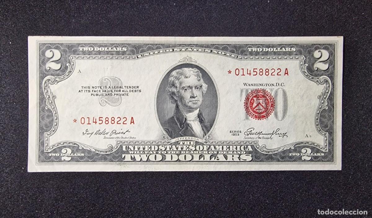 Billetes extranjeros: ESTADOS UNIDOS USA *STAR* RARO SELLO ROJO | SOLO ACEPTO PAYPAL| BILLETE $ 2 DOLARES 1953 LEER