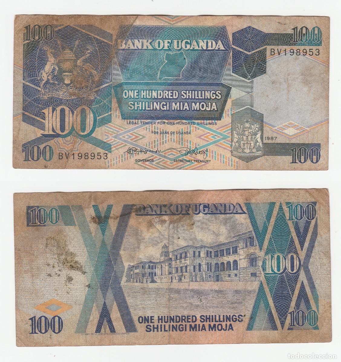 Billetes extranjeros: Uganda 100 Chelines 1987 n/s BV198953 Circulado (el de la foto)