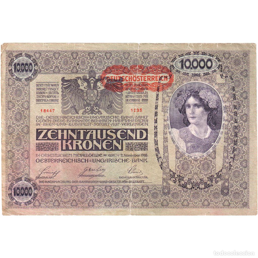Billetes extranjeros: [#1233380] Hungr&iacute;a, 10,000 Korona, 1918-11-02, BC+