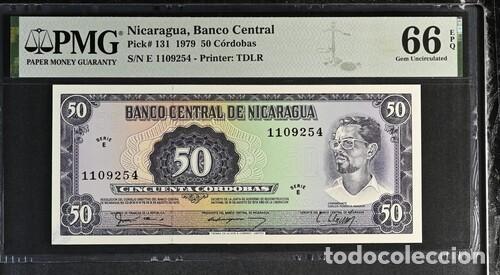 Billetes extranjeros: NICARAGUA * BILLETE 50 CORDOBAS 1979 * PMG-66 EPQ (IC-1520)