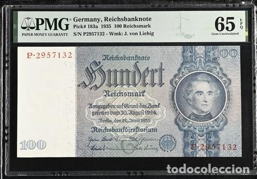 Billetes extranjeros: ALEMANIA * BILLETE 100 REICHSMARK 1935 * PMG-65 EPQ (IC-1521)