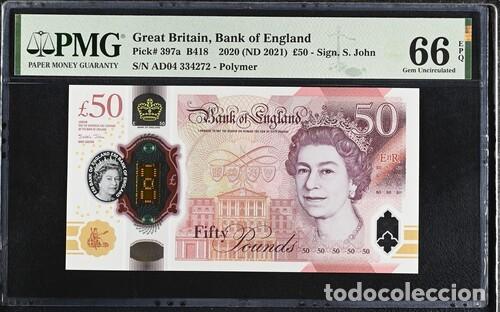 Billetes extranjeros: GRAN BRETA&Ntilde;A * BILLETE 50 POUNDS 2020 * PMG-66 EPQ (IC-1525)