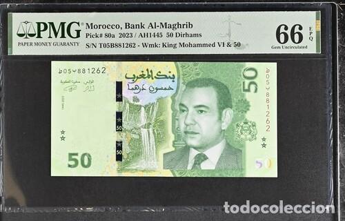 Billetes extranjeros: MARRUECOS * BILLETE 50 DIRHAMS 2023 * PMG-66 EPQ (IC-1527)