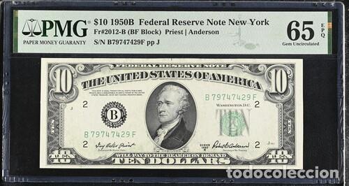 Billetes extranjeros: ESTADOS UNIDOS * BILLETE 10 DOLLARS 1950-B * PMG-65 EPQ (IC-1533)