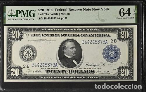 Billetes extranjeros: ESTADOS UNIDOS * BILLETE 20 DOLLARS 1914 * PMG-64 EPQ (IC-1534)