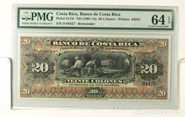 Billetes extranjeros: COSTA RICA * BILLETE 20 COLONES 1901-14 * PMG-64 EPQ (IC-1536)