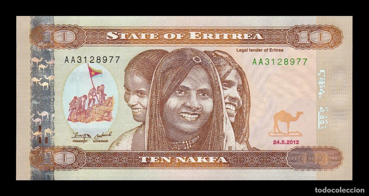 Billetes extranjeros: Eritrea 10 Nakfa 2012 Pick 11 Sc Unc