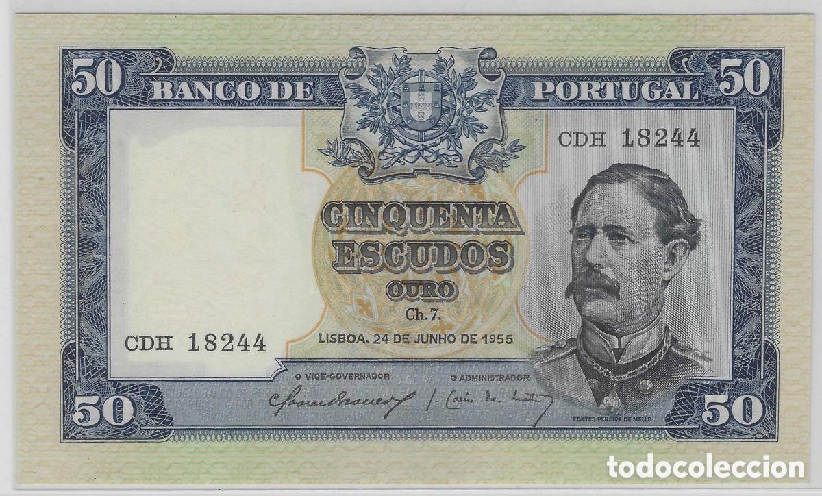 Billetes extranjeros: Billete Portugal 50 escudos 1955 Ch7