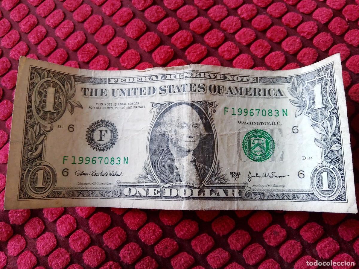 Billetes extranjeros: Billete 1 dollar USA usado - Foto 1