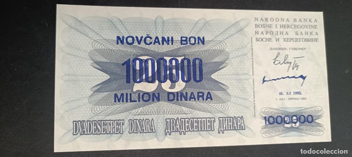 Billetes extranjeros: BOSNIA HERZEGOVINA 1000000 DINARA 1993 S/C P=35(RETIMBRADO)