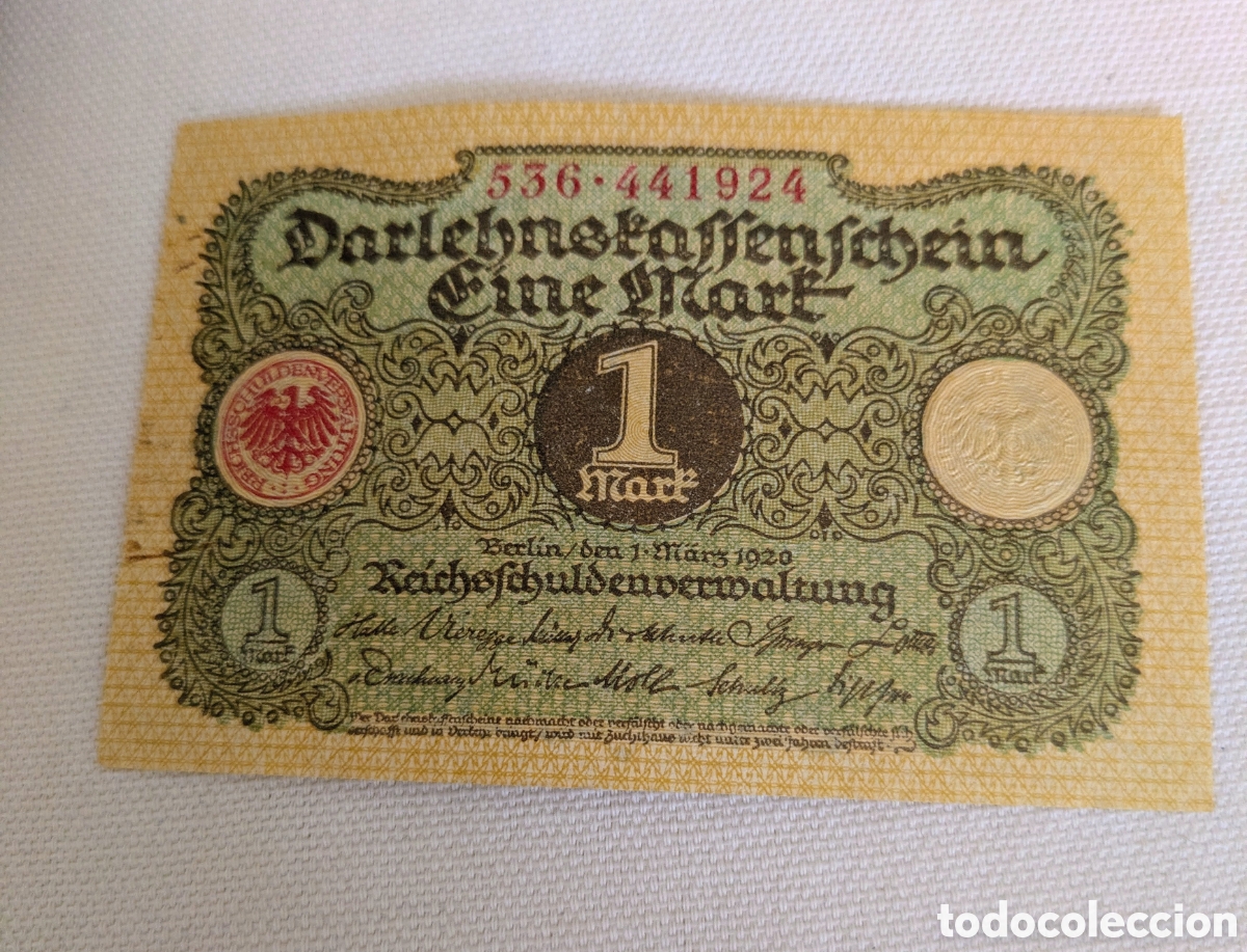 Billetes extranjeros: Billete 1 Marco 1920. Mark Alemania