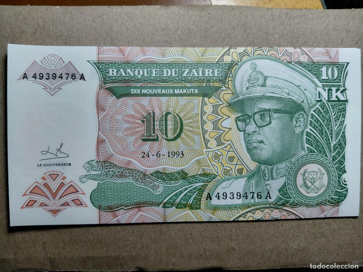 Billetes extranjeros: ZAIRE - 10 N. makuta 1993 P-49