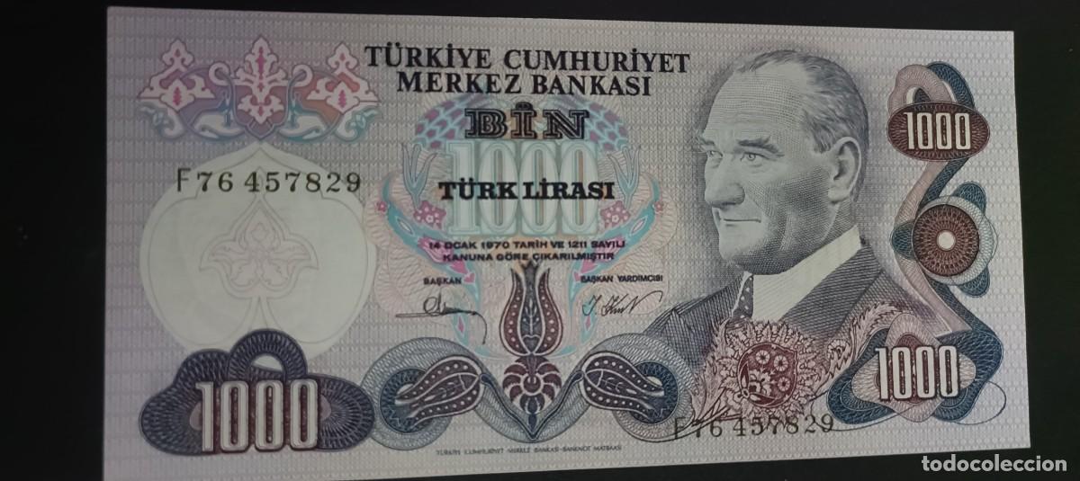 Billetes extranjeros: TURQUIA(TURKIA) 1000 LIRAS S/F LEY 1970 S/C P=191