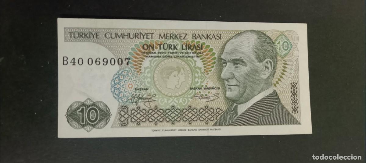 Billetes extranjeros: TURQUIA(TURKIA) 10 LIRAS S/F 1979 S/C P=192