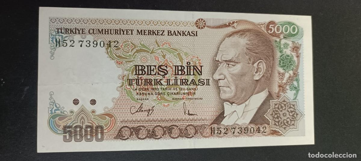 Billetes extranjeros: TURQUIA(TURKIA) 5000 LIRAS S/F 1990 S/C P=198