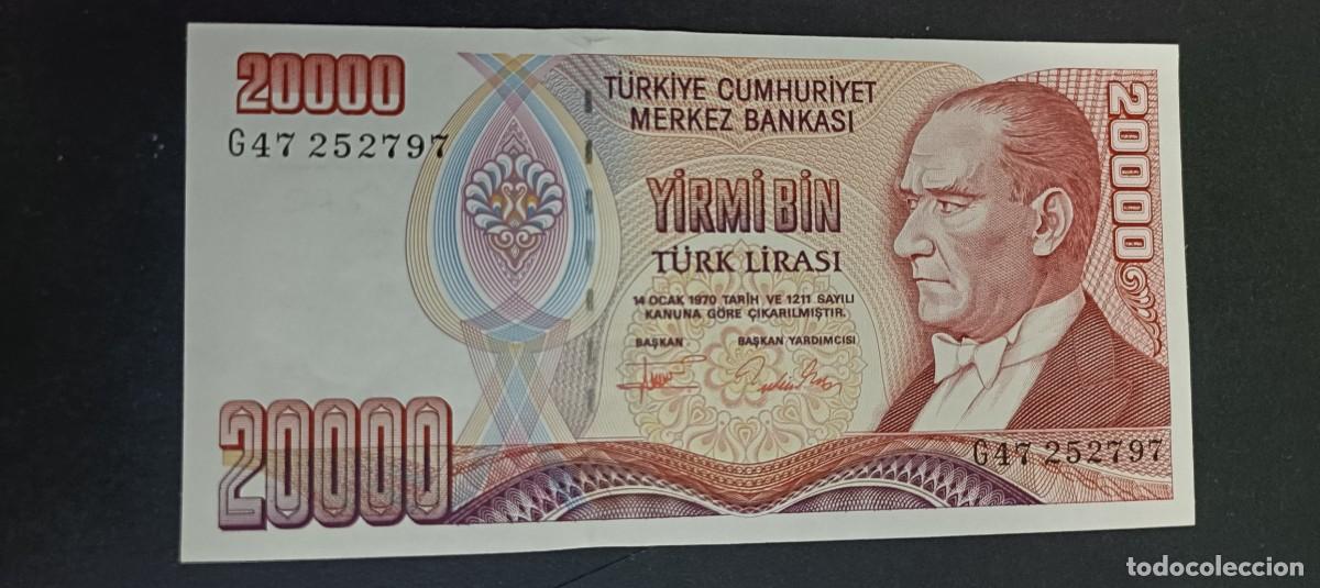 Billetes extranjeros: TURQUIA(TURKIA) 20000 LIRAS S/F 1995 S/C P=202