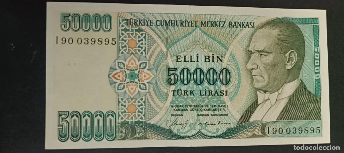 Billetes extranjeros: TURQUIA(TURKIA) 50000 LIRAS S/F 1989 S/C P=203A