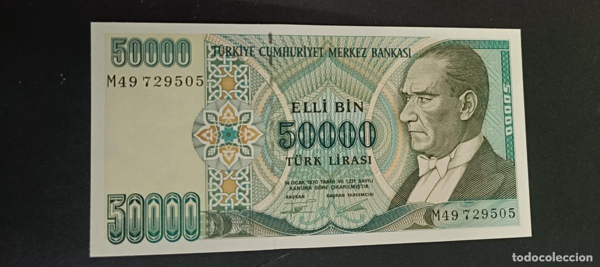 Billetes extranjeros: TURQUIA(TURKIA) 50000 LIRAS S/F 1995 S/C P=204