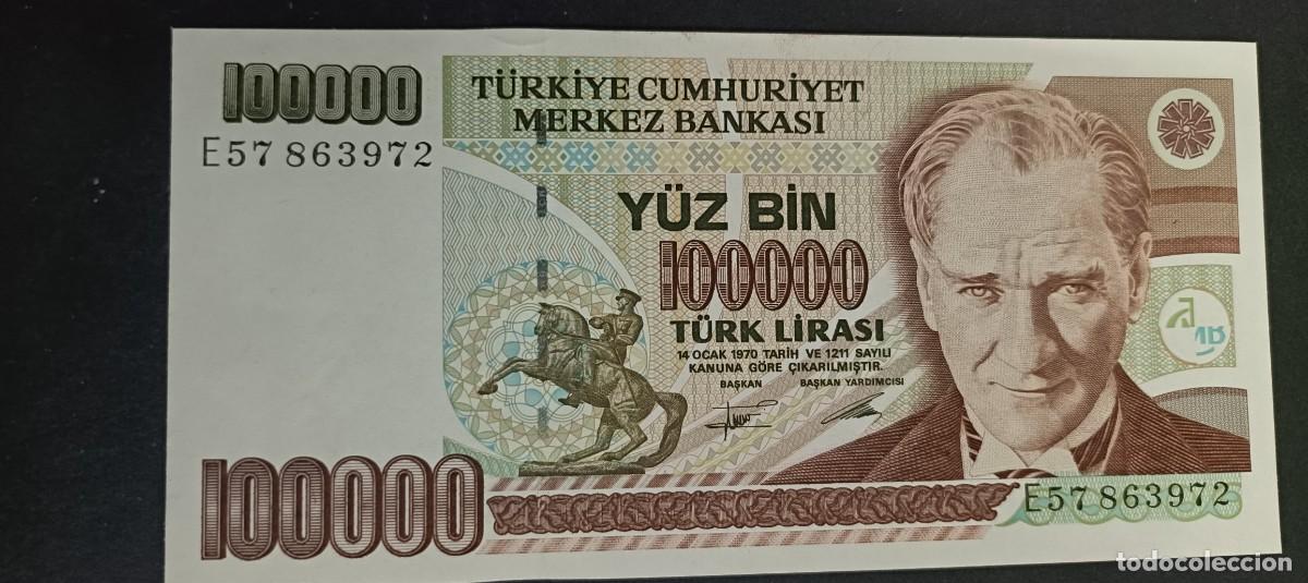 Billetes extranjeros: TURQUIA(TURKIA) 100000 LIRAS S/F 1991 S/C P=205C