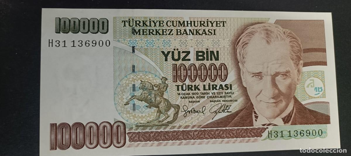 Billetes extranjeros: TURQUIA(TURKIA) 100000 LIRAS S/F 1991 S/C P=205C