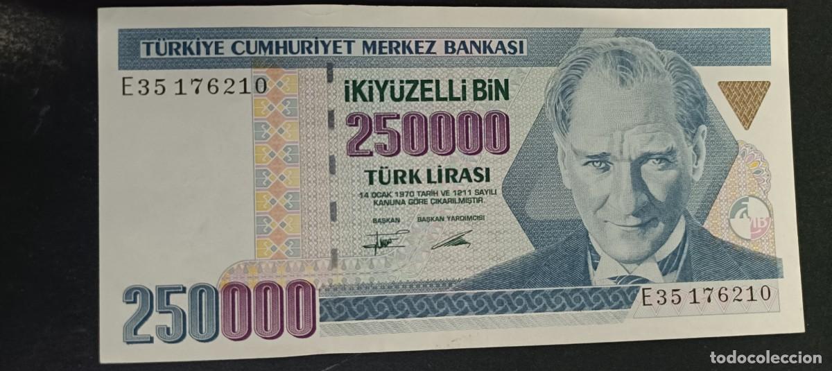 Billetes extranjeros: TURQUIA(TURKIA) 250000 LIRAS S/F 1992 -S/C P=207