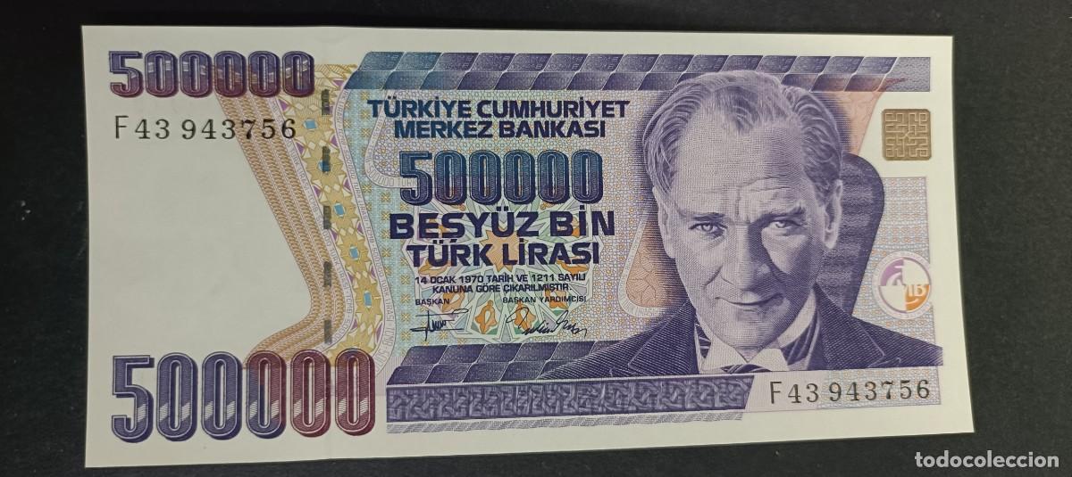 Billetes extranjeros: TURQUIA(TURKIA) 500000 LIRAS S/F 1993 S/C P=208c