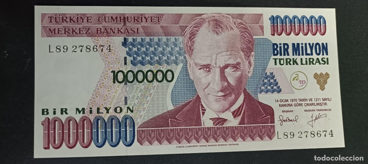 Billetes extranjeros: TURQUIA(TURKIA) 1000000 LIRAS S/F 1995 S/C P=209c