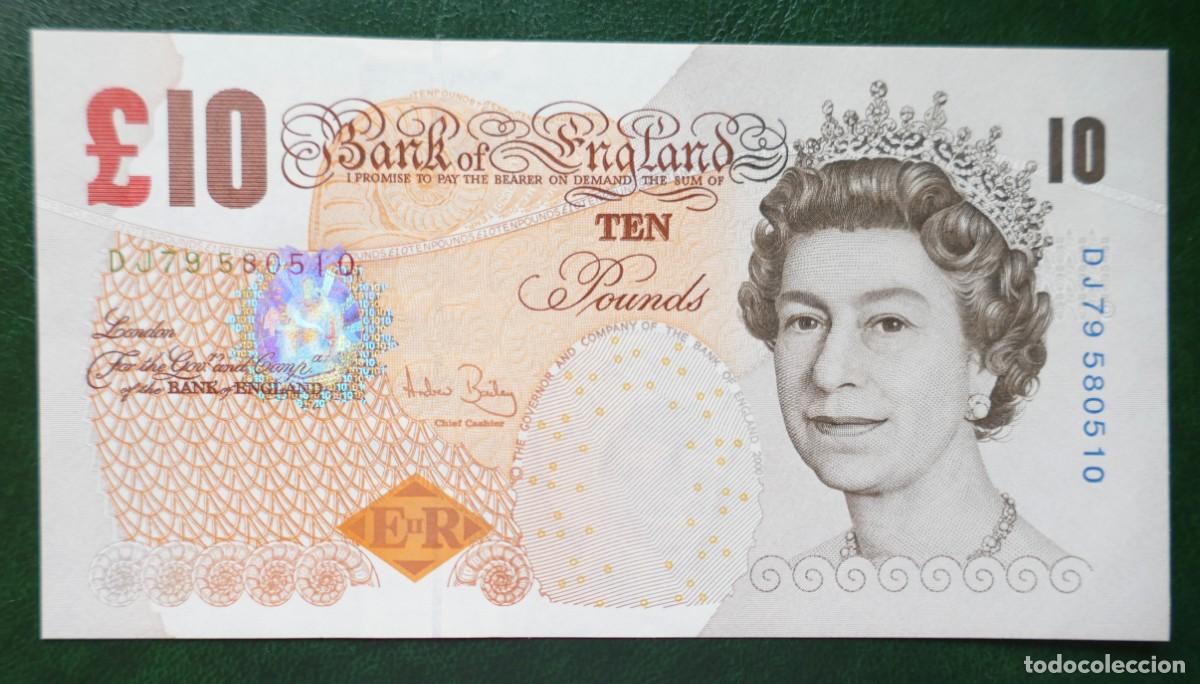 Billetes extranjeros: Inglaterra 10 LIBRAS DEL 2004. PICK 389c. En muy buena conservaci&oacute;n